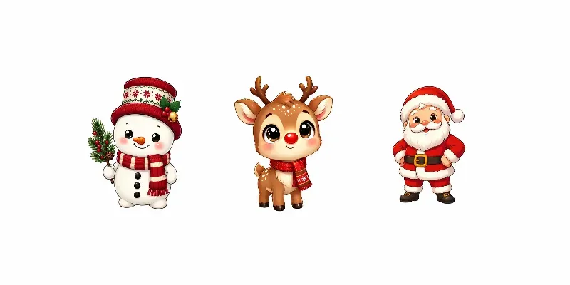 Cozy Christmas Character Tshirt Cliparts generated by undefined