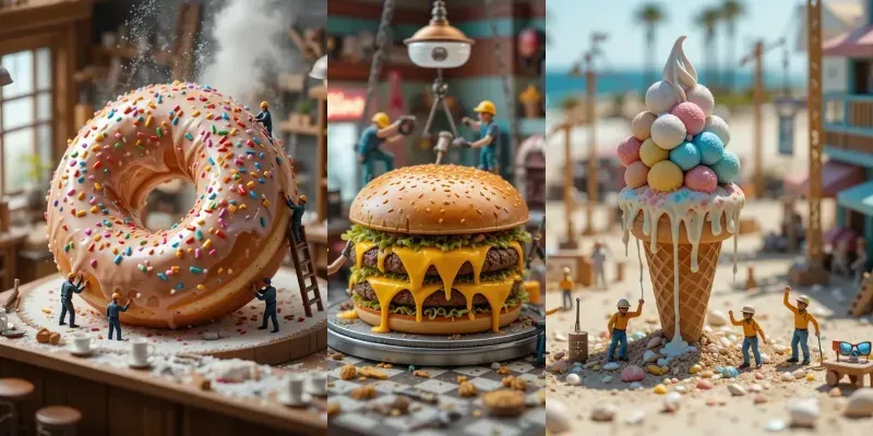 Whimsical Miniature Food Constructions generated by undefined