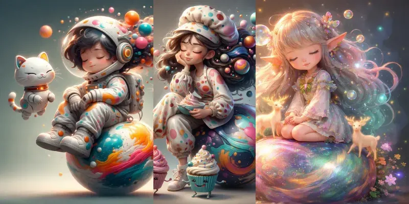 Whimsical Polka Dot Dream Characters generated by undefined