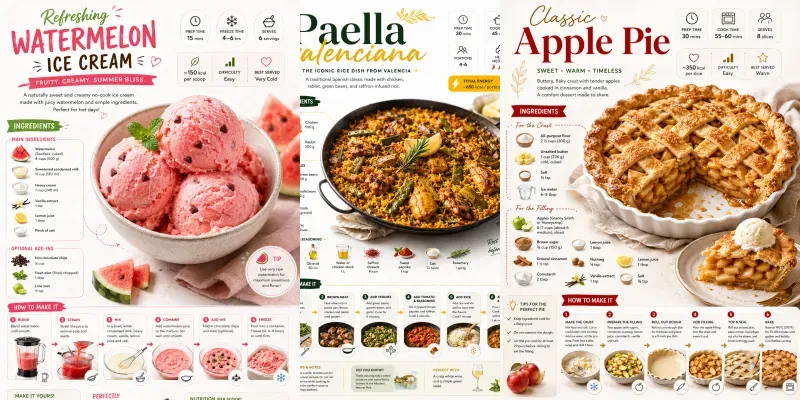 Attractive Recipe Infographics generated by undefined