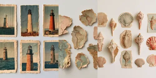 Vintage Coastal Seaside Travel Ephemera generated by midjourney