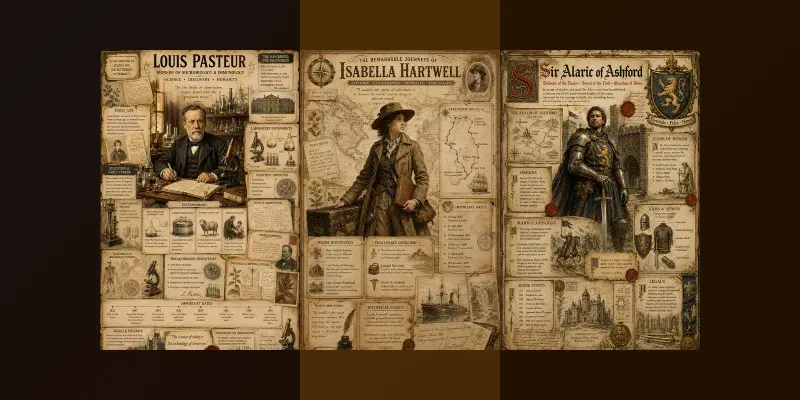 Vintage Historical Story Infographics generated by undefined