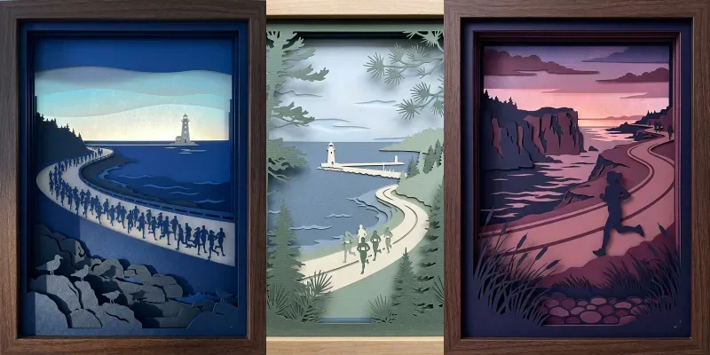 Marathon Keepsake Papercut Posters