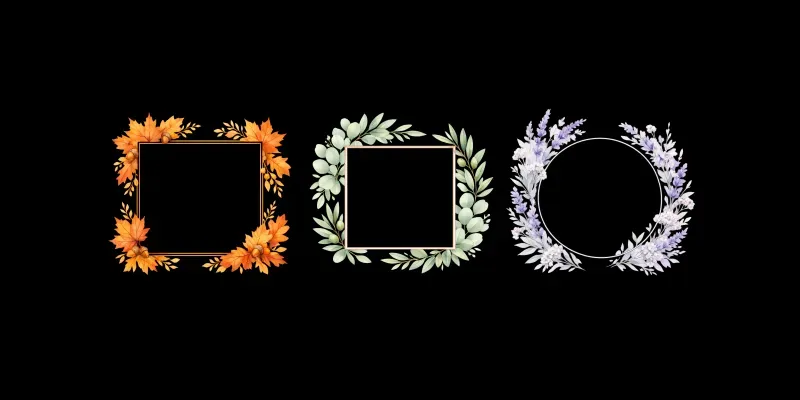 Watercolor Botanical Frame Borders generated by undefined