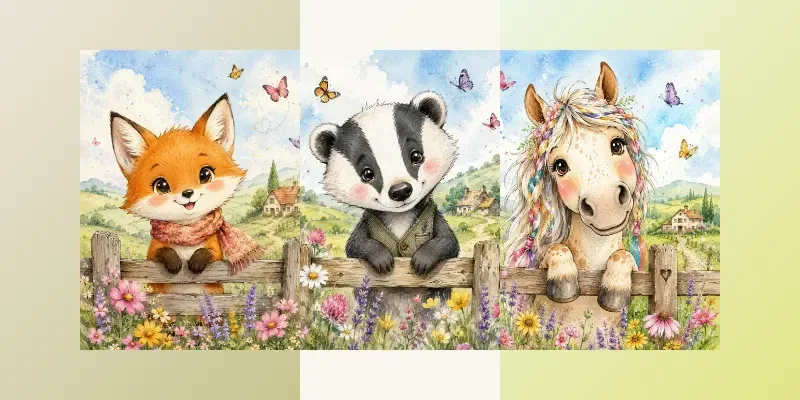 Whimsical Watercolor Countrysides generated by undefined