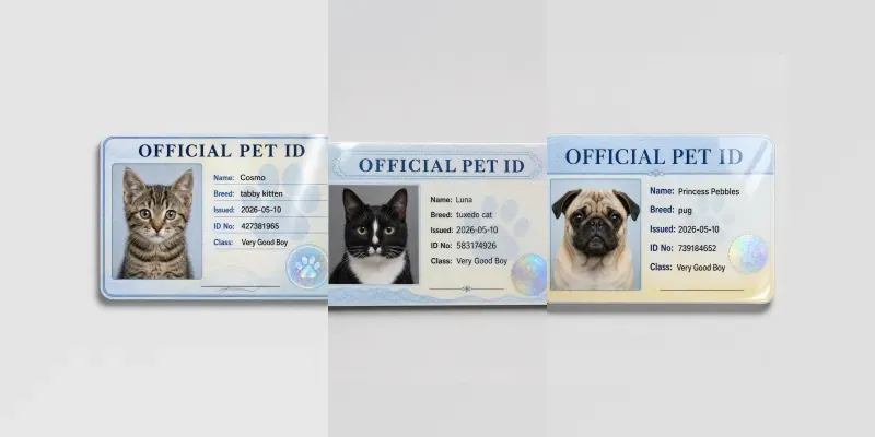 Funny Pet Id License Cards generated by undefined