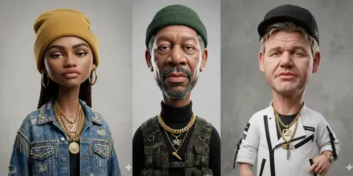 Luxury 3D Caricature Portraits 45 generated by gemini-image