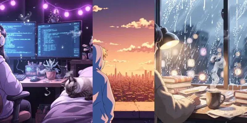 Cozy Retro Lofi Anime Looping Backgrounds generated by undefined