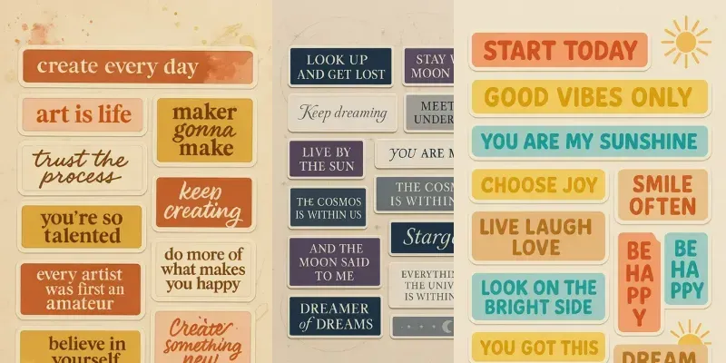 Word Strip Sheet Junk Journal Quotes generated by undefined