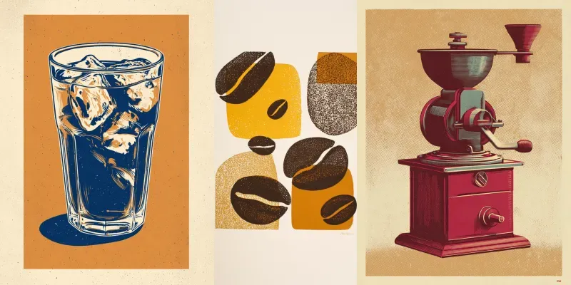 Retro Screenprint Coffee Posters generated by undefined