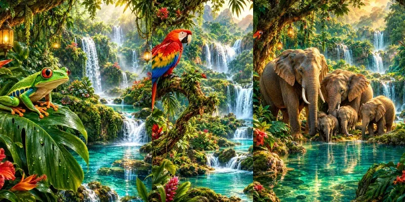 Enchanted Jungle Waterfalls