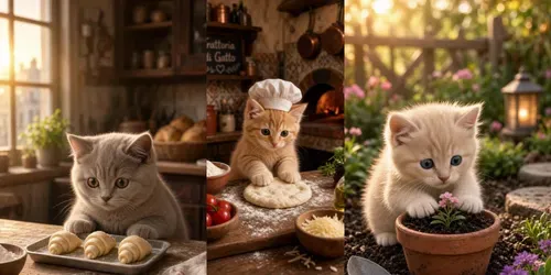 Viral Working Kittens Video Makers generated by grok-video