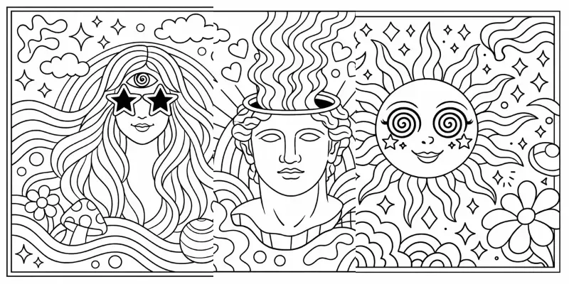 Trippy And Groovy Patterns Coloring Books generated by undefined