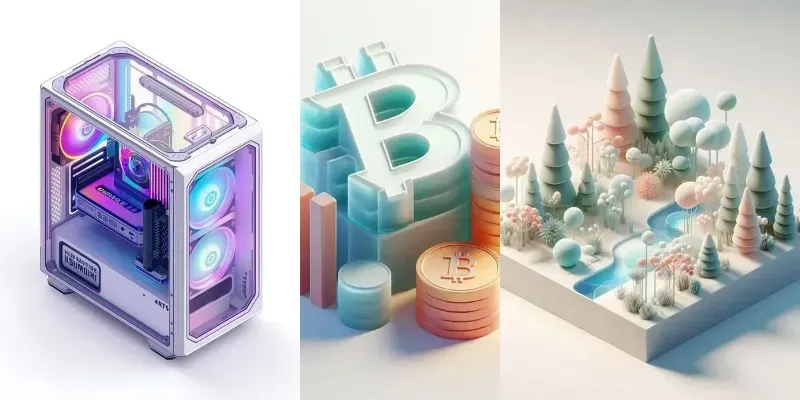 3d Isometric Glass Plastic Icons generated by undefined