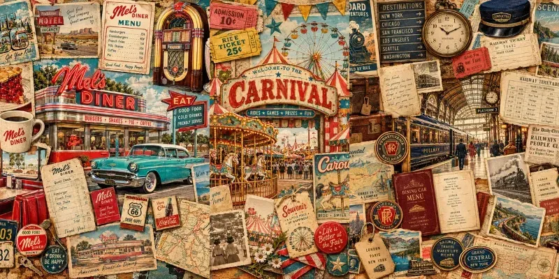 Vintage Americana Collages