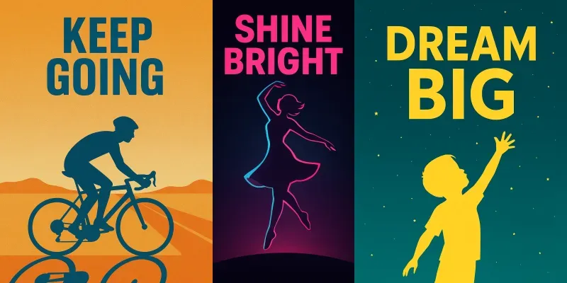 Vertical Motivational Silhouette Posters generated by undefined