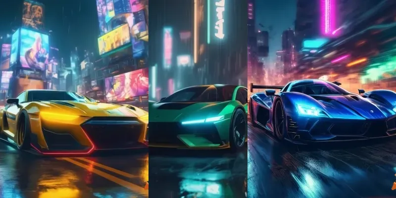 Futuristic Cyberpunk Cars generated by undefined