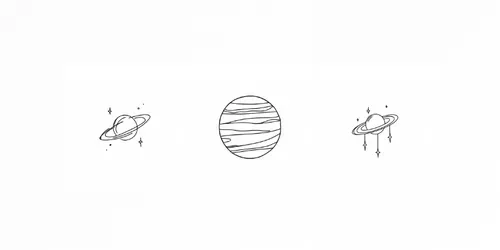 Handdrawn Minimalist Planet Icons generated by midjourney