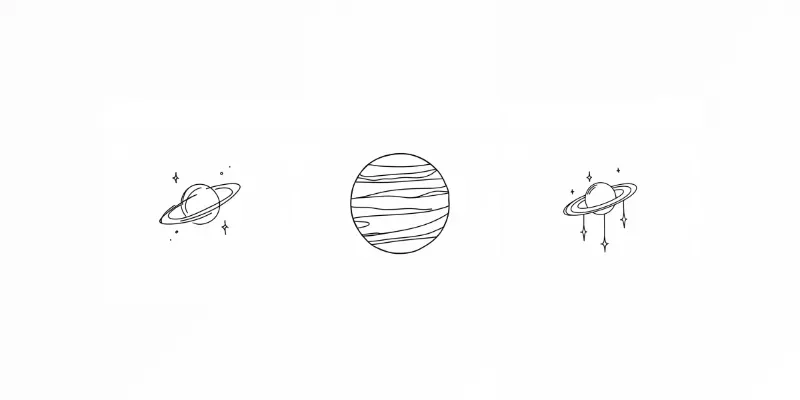 Handdrawn Minimalist Planet Icons