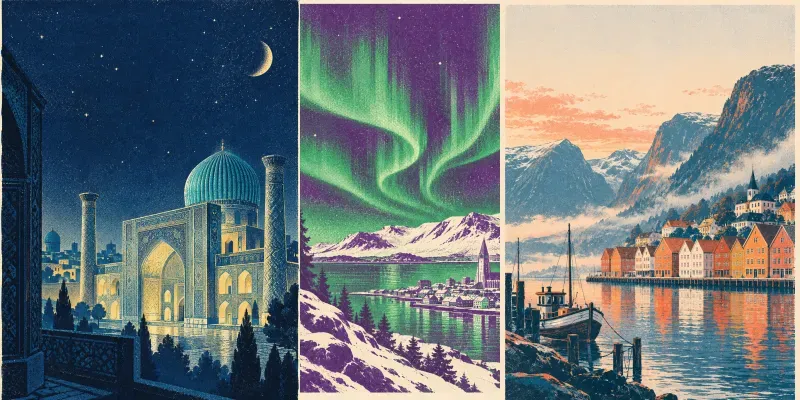 Retro Riso Travel Posters 20 generated by undefined