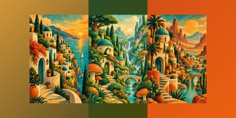 Geometric Dreamscape Wall Art generated by undefined