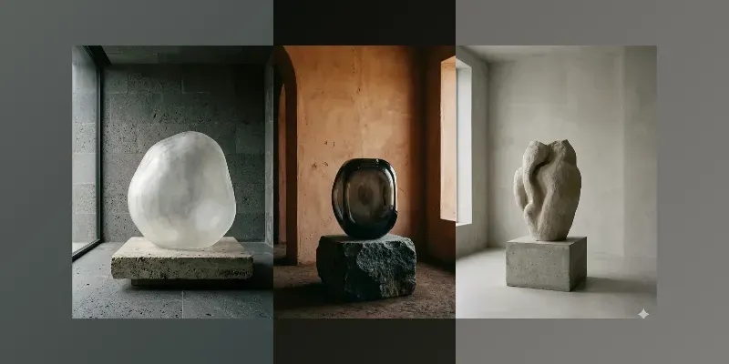 Tactile Minimalist Luxury Stone Lights generated by undefined