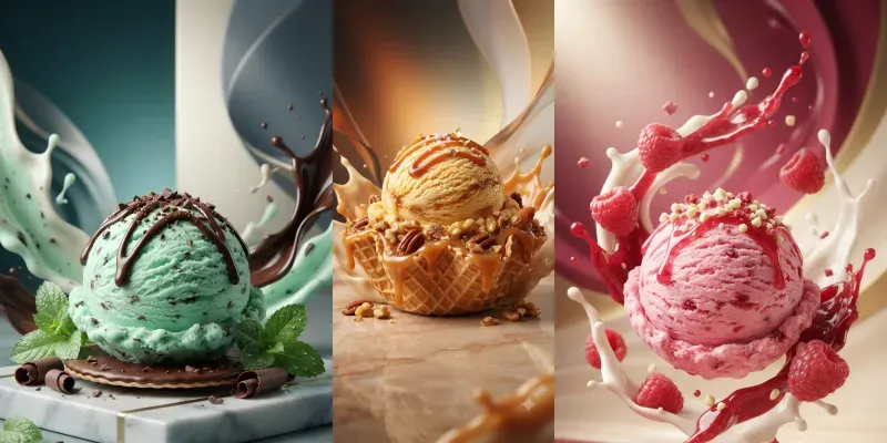 Premium 3D Ice Cream Commercial Art generated by undefined