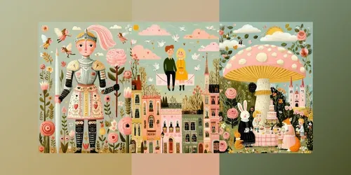 Whimsical Pastel Valentine Illustrations generated by midjourney