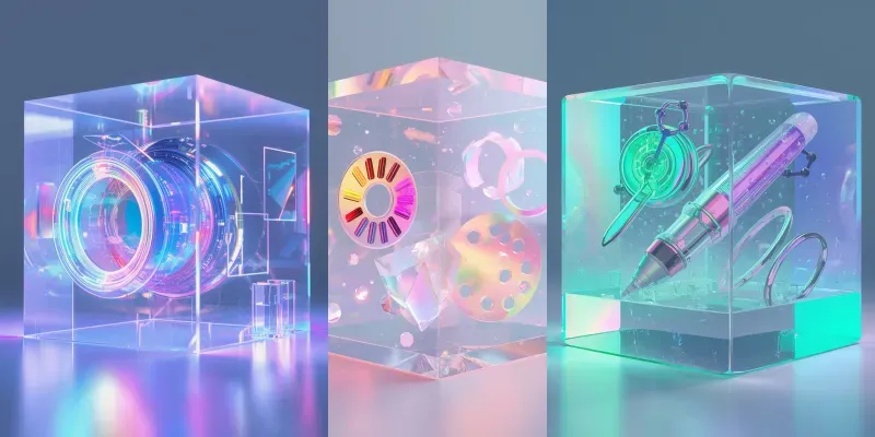 3D Holographic Creative Design Icons generated by undefined