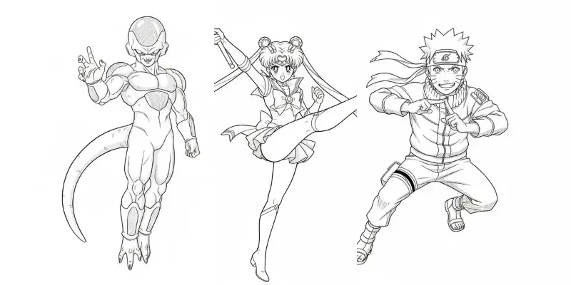 Anime Manga Coloring Book Pages generated by undefined