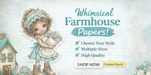 Whimsical Farmhouse Plain Papers generated by midjourney