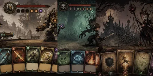 Roguelike Card Battle UI Mockups generated by chatgpt-image