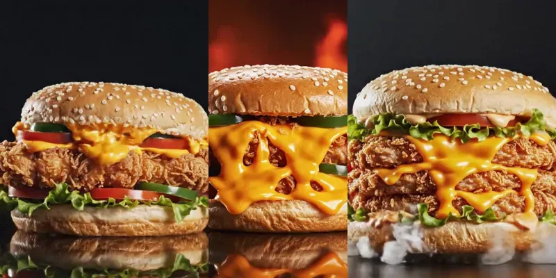 Crispy Chicken Burger Cinematic Ads generated by undefined