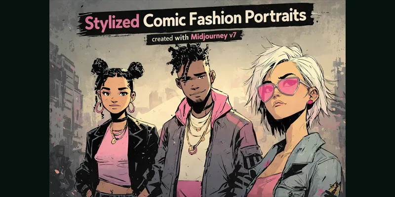 Stylized Comic Fashion Portraits generated by undefined