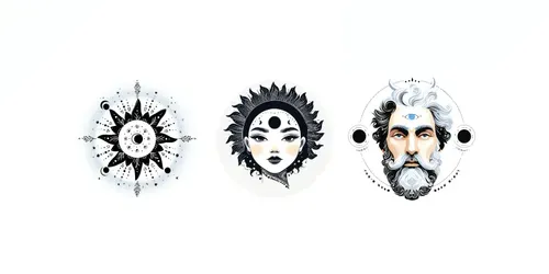 Celestial Tattoo Icon Packs generated by midjourney