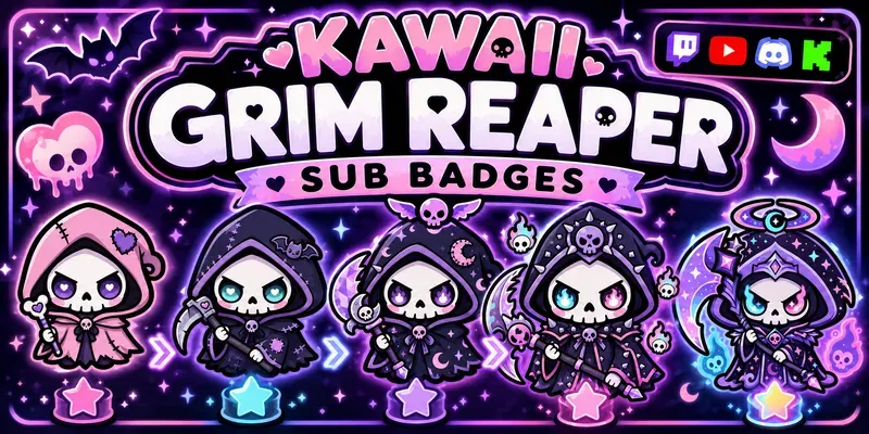 Kawaii Grim Reaper Sub Badges generated by undefined