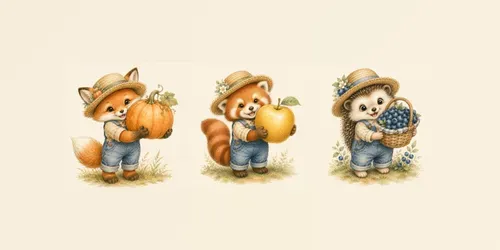 Cute Storybook Animal Harvest Friends generated by chatgpt-image