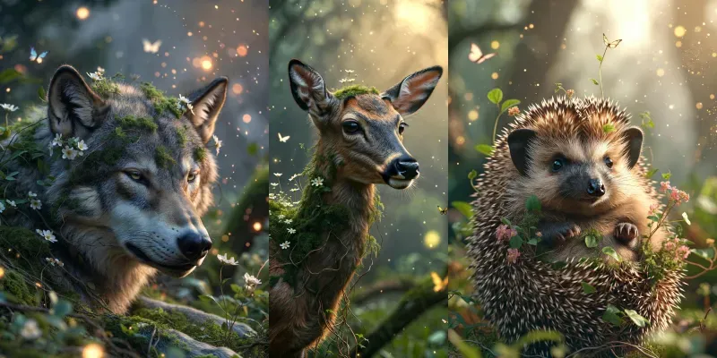 Verdant Animal Spirit Portraits generated by undefined