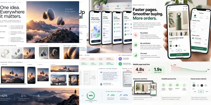 Freelance Portfolio Case Study Onepagers