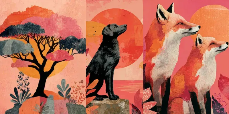 Collages Boho Warm Textured Folk generated by undefined