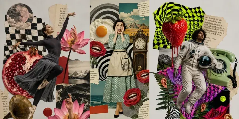 Surreal Mixed Media Collage Art generated by undefined