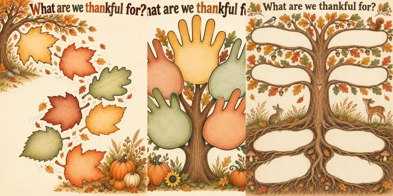Kids Gratitude Tree Page Makers generated by undefined