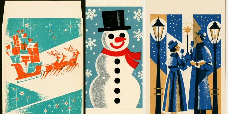 Midcentury Christmas Card Illustrations