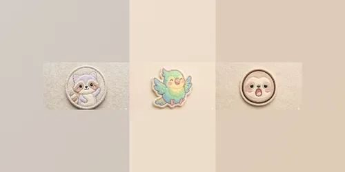 Soft Kawaii Embroidered Patches generated by gemini-image
