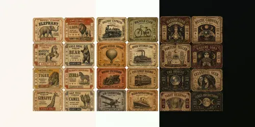 Vintage Carnival Ticket Collages generated by chatgpt-image