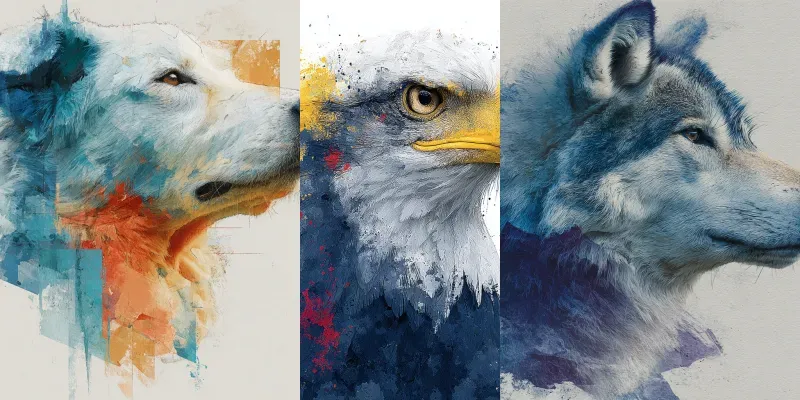 Vivid Abstract Animal Portraits With Pop generated by undefined