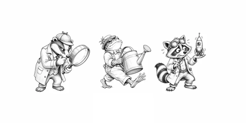 Vintage Cartoon Character Sketches generated by undefined