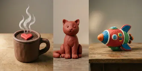 Claymation Objects generated by gemini-image