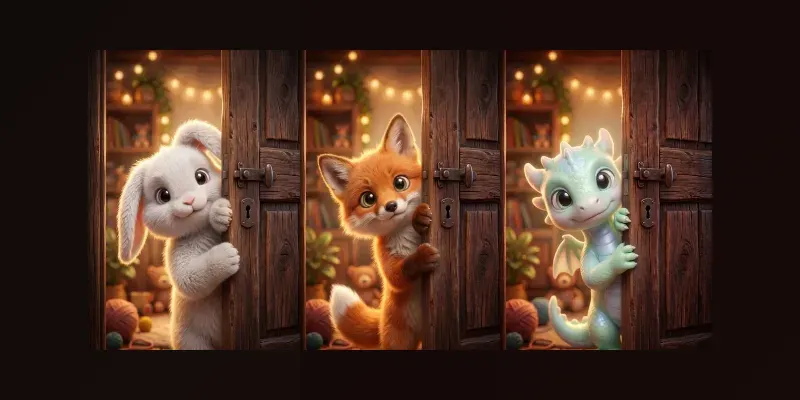 Storybook 3D Peeking Animals