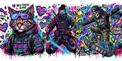 Urban Graffiti Streetwear Tshirt Art generated by gemini-image